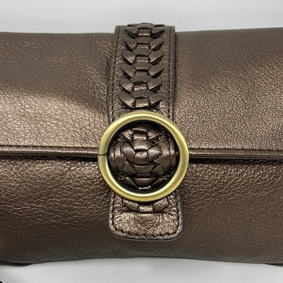 CLARKS England Bronze Leather Wristlet Clutch - Picture 2 of 13